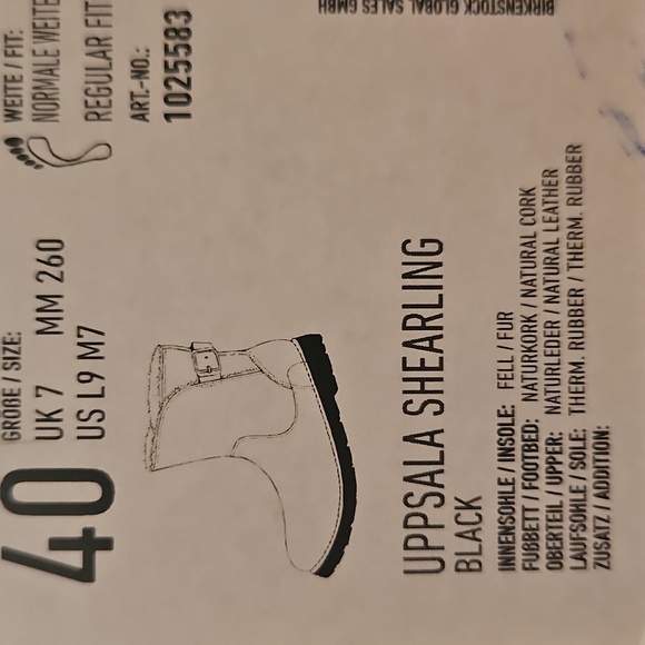 Birkenstock Uppsala Shearling Leather Boots new with tags in box Size 40 (US 9) - Picture 3 of 9